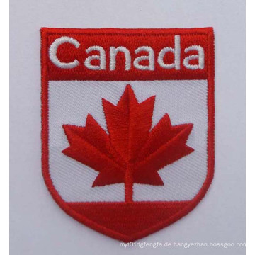Kanada Flagge Stickerei Patch benutzerdefinierte gewebte Abzeichen (GZHY-PATCH-002)